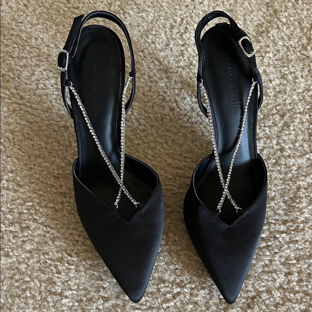 Charles and Keith black high heels